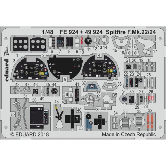 1/48 Spitfire F.Mk.22/24 Detail-up set for Airfix kits