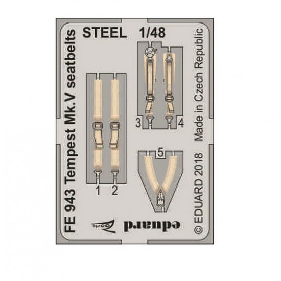 1/48 Hawker Tempest Mk.V Seatbelts Steel Set for Eduard kits