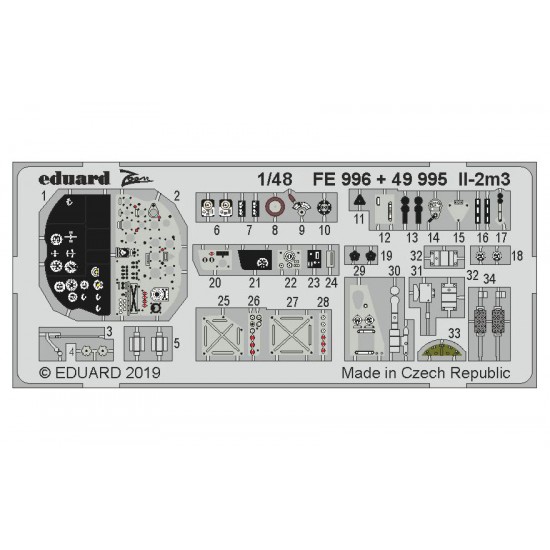 1/48 Ilyushin Il-2m3 Detail Set for Tamiya kits