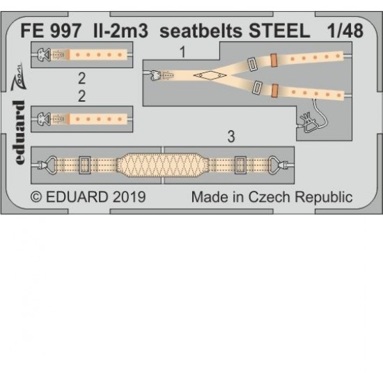 1/48 Ilyushin Il-2m3 Seatbelts Set for Tamiya kits