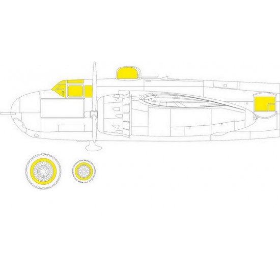 1/32 North American B-25H Mitchell Paint Masking for HK Models kits