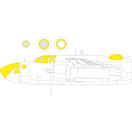 1/32 Douglas A-20J/K Havoc Canopy Masking for HK Model kits