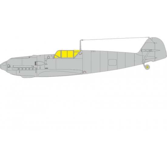 1/32 Messerschmitt Bf 109E Canopies Mask for Eduard kits