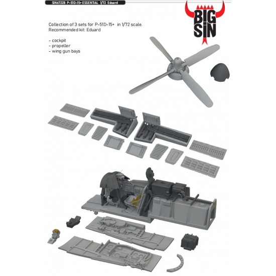 1/72 P-51D-15+ Mustang Super Detail Set for Eduard kits