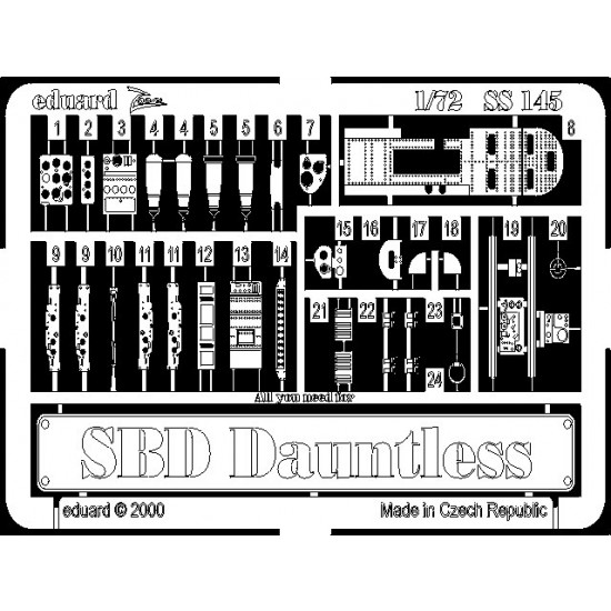 Photoetch for 1/72 Douglas SBD Dauntless for Hasegawa kit