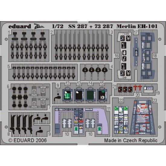 Colour Photoetch for 1/72 EH-101 Merlin HM1 for Italeri kit