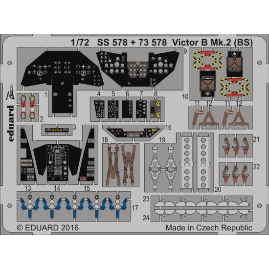 1/72 Handley-Page Victor B.2 Interior Detail Set for Airfix AX12008 (1 Photo-Etched Sheet)