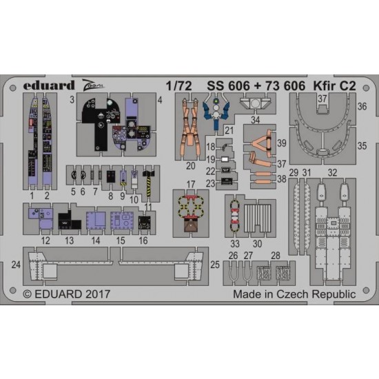 1/72 IAI Kfir C2 Interior Detail Set for AMK kit