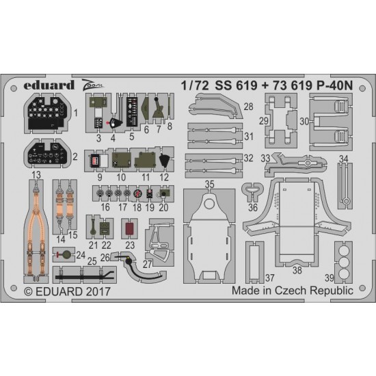 1/72 P-40N Detail set for Special Hobby kits