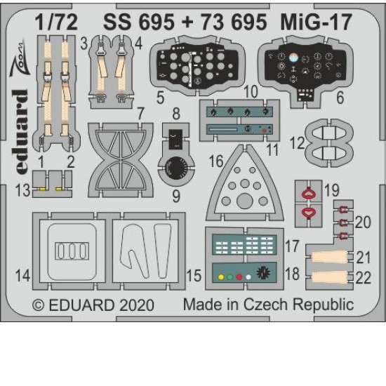 1/72 Mikoyan-Gurevich MiG-17 Detail Set for Airfix kits