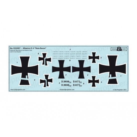 1/32 'Albatros D.V - Rote Baron' Decals for 3 Manfred Von Richthofen Aircraft