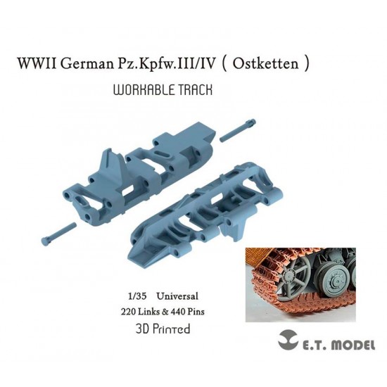 1/35 WWII German Pz.Kpfw.III/IV Ostketten Workable Track