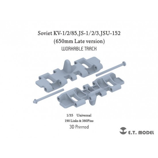 1/35 Soviet KV-1/2/85,JS-1/2/3,ISU-152 (650mm Late version) Workable Track