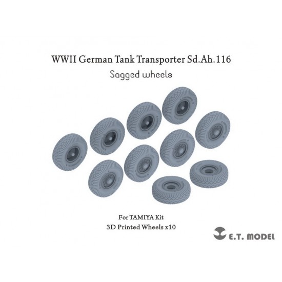 1/35 WWII German Tank Transporter SdAh.116 Sagged Wheels for Tamiya Kit