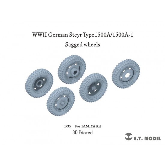 1/35 WWII German Steyr Type 1500A/1500A-1 Sagged Wheels for Tamiya kits