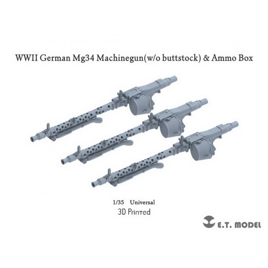 1/35 WWII German Mg34 Machinegun w/o Buttstock (3D Printed)