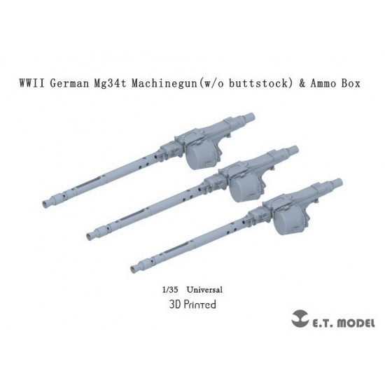 1/35 WWII German Mg34t Machinegun w/o Buttstock (3D Printed)