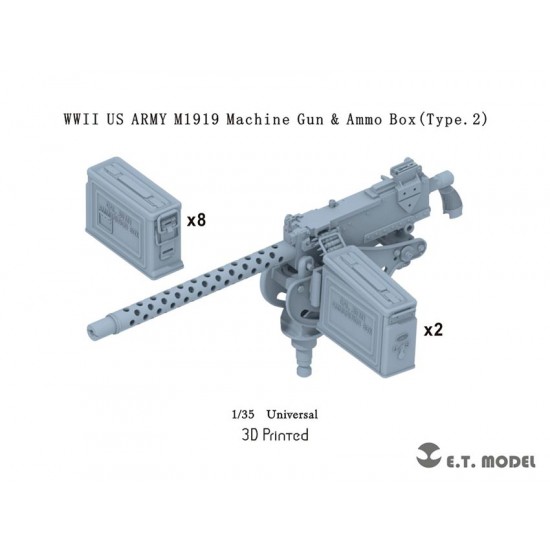 1/35 WWII US Army M1919 Machine Gun & Ammo Box Type.2