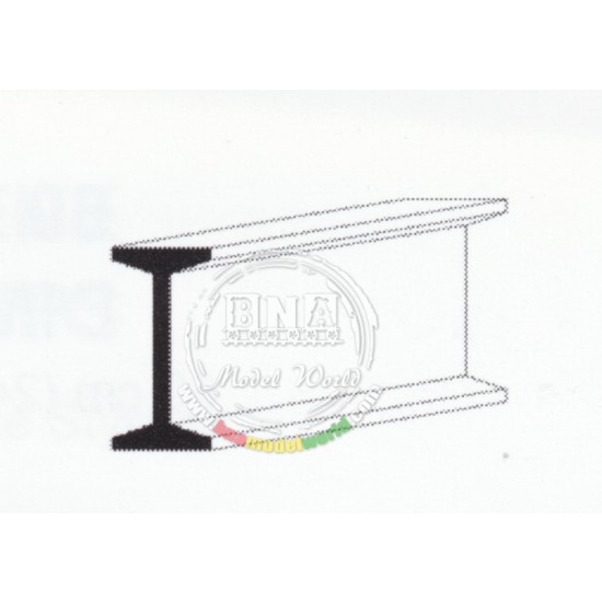 White Styrene I-Beam 1.5mm /.06" 4pcs Length: 35cm (14")