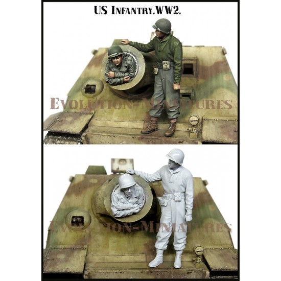 1/35 WWII US Infantry Sturmtiger Tank Crews (2 figures)