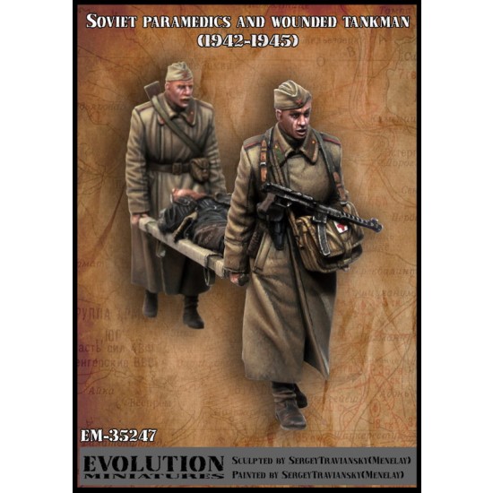 1/35 Soviet Paramedics and Wounded Tankman 1943-1945 (3 figures)