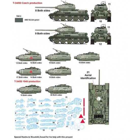 Decals for 1/35 Syria Tanks in 1950s-60s & the 6 Days War