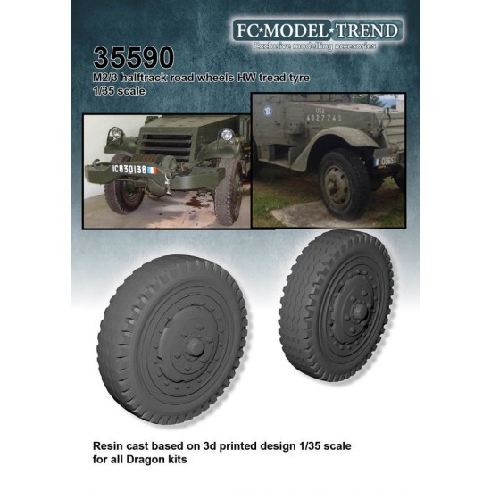 1/35 M2/M3 Halftracks Highway Pattern Tyres for Dragon kits