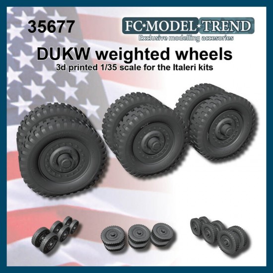 1/35 DUKW Weighted Wheels for Italeri kits