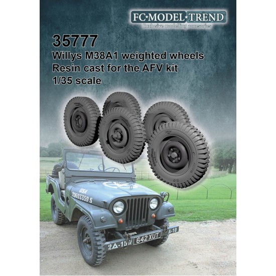 1/35 M38A1 Jeep Weighted Wheels for AFV Club kit