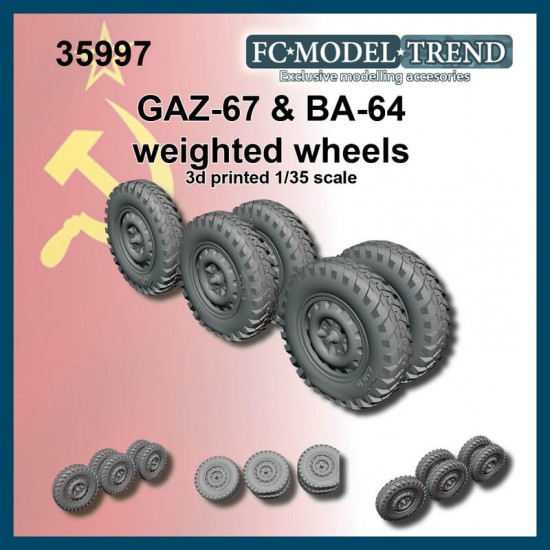 1/35 GAZ-67 & BA-64 Weighted Wheels