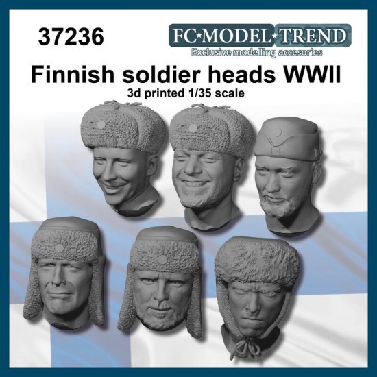 1/35 WWII Finnish Soldier Heads