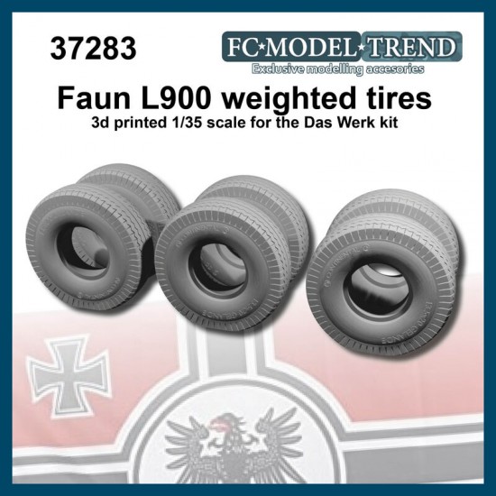 1/35 Faun L900 Weighted Tyres for Das Werk kit