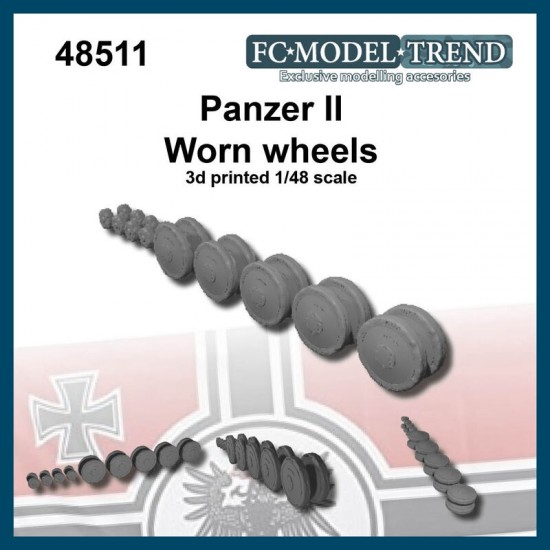 1/48 Panzer II Worn Wheels
