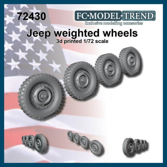 1/72 Jeep Weighted Wheels for Academy kits