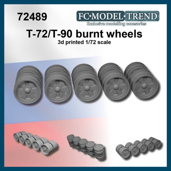 1/72 T72 /T90 Burnt Wheels