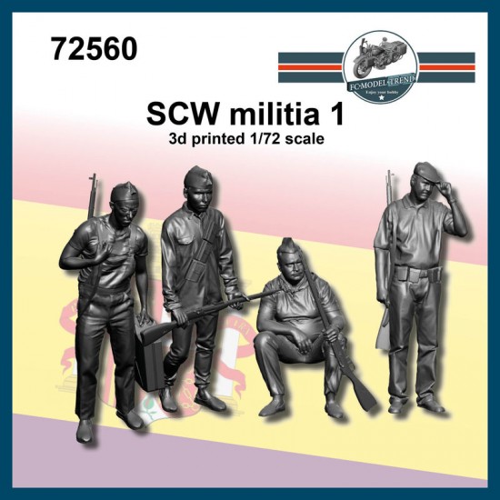 1/72 Spanish Civil War Militia #1 (4 figures) 3D Printed Kits