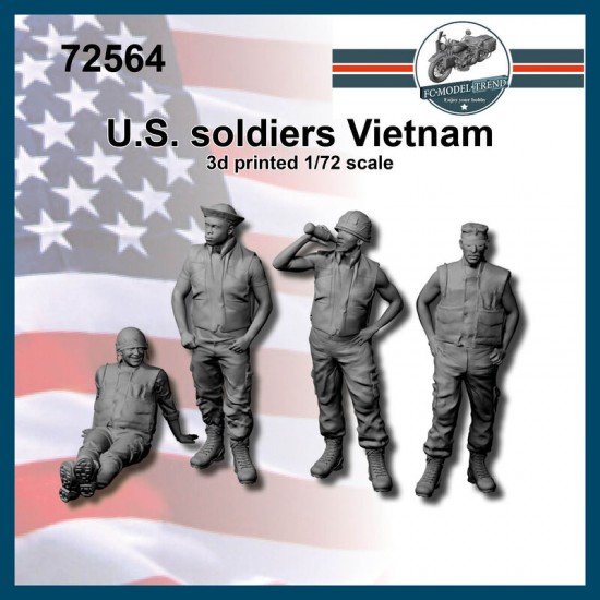 1/72 US Soldiers, Vietnam Era (3D Printed Kits)