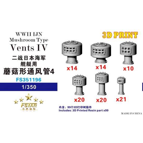 1/350 WWII IJN Mushroom Type Vents IV