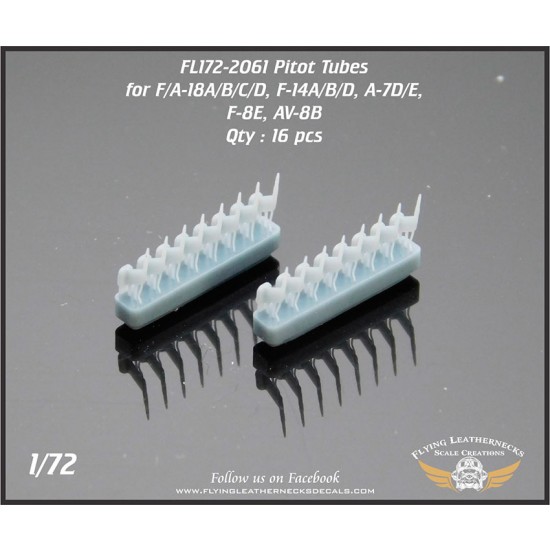 1/72 F/A-18A-D, F-14, A-7, F-8, AV-8B Corrected Pitot Tubes