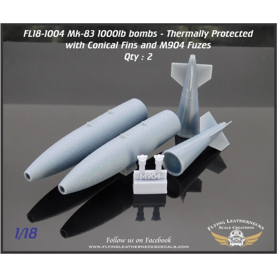 1/18 Mk-83 1000lb Bomb with M904 Thermally Protected (2 Bombs)