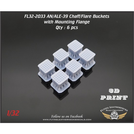 1/32 AN/ALE-39 Chaff/Flare Buckets with Flange (6pcs)