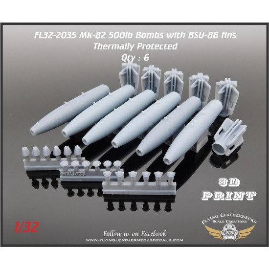 1/32 Mk-82 thermally protected with BSU-86 Retarded Fin (6pcs)