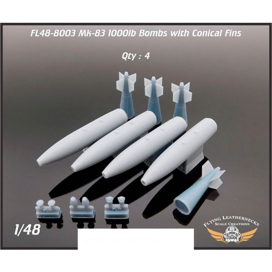 1/48 Mk-83 1000lb Bomb with Conical Fins (4pcs)