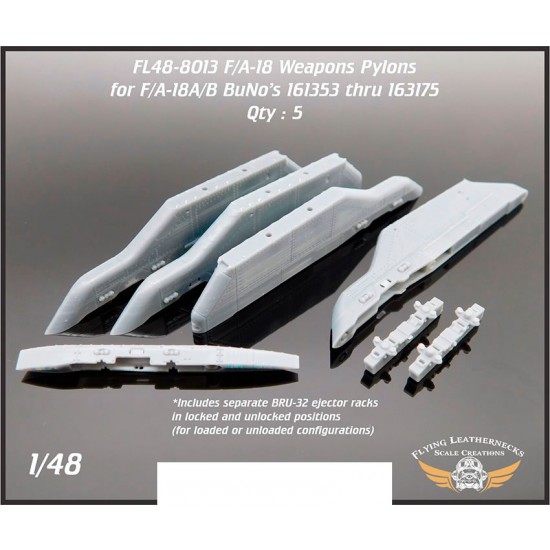 1/48 1001/1021 Pylons Correct set for F/A-18A/B BuNo 161353 thru 163175