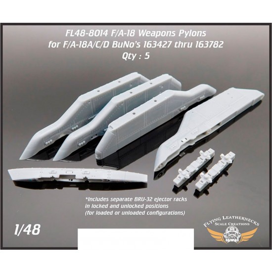 1/48 1003/1027 Pylons Correct set for F/A-18A/C/D BuNo 163427 thru 163782