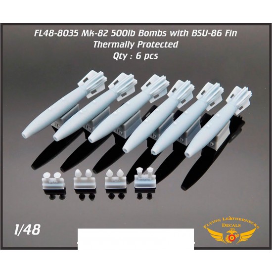 1/48 Mk-82 Thermally Protected with BSU-86 Retarded Fin (6pcs)