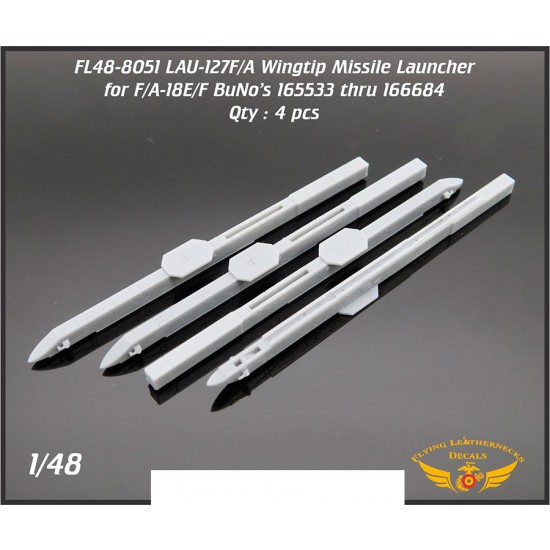 1/48 LAU-127F/A Wingtip Launcher for Meng/Hasegawa F/A-18E/F Early (4pcs)