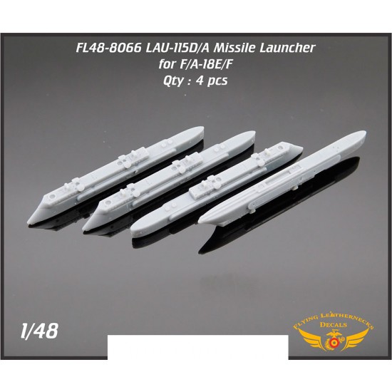 1/48 LAU-115D/A Launcher for F/A-18E/F dual LAU-127B/A carriage (4pcs)