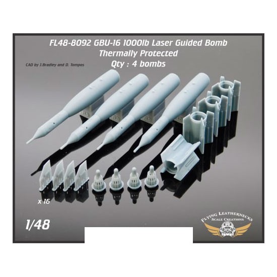 1/48 GBU-16 1000lb Laser Guided Bomb (4pcs) - Thermally Protected