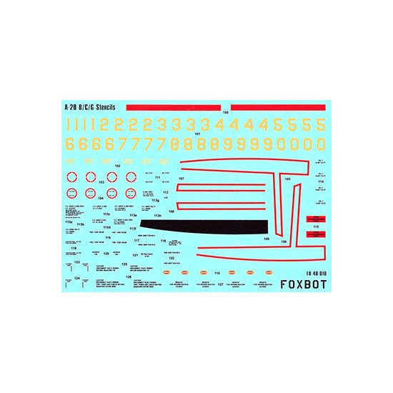 1/48 Douglas A-20B/C/G Boston Stencils Decals for AMT/ERTL/Italeri/Revell kits